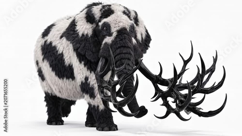 Elephant with branched ivory tusks
