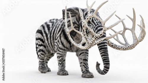 Elephant with branched ivory tusks