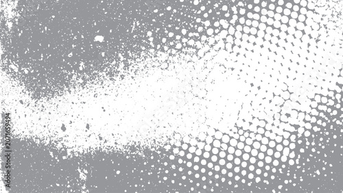 Halftone dot technology background with grunge texture overlay