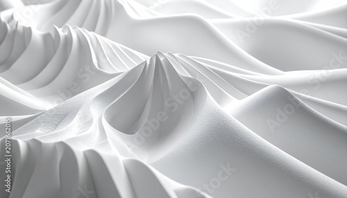 Abstract White Fabric Waves - A Serene and Minimalist Background.