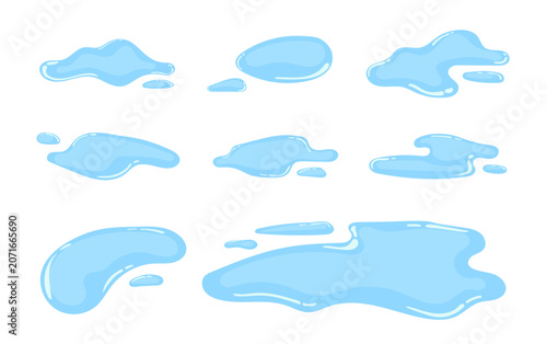 Blue Water Splash and Liquid Droplet Icon Set
