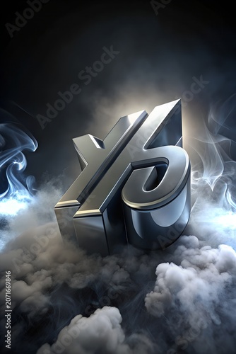 3d metallic futuristic number five icon