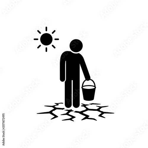 Tableau sur toile Water scarcity severe drought icon