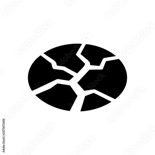 Tableau sur toile Cracked Earth Drought Climate icon