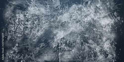 Cuadro en lienzo Abstract background of ice texture and frozen water surface, conveying a sense of cold, purity, and winter's embrace