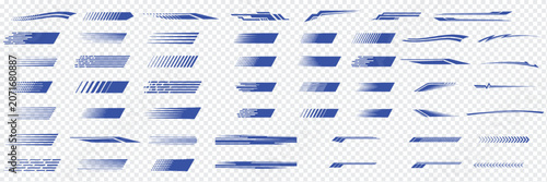 Canvastavla Abstract speed lines collection set, motion stripe effects, black vector illustration for dynamic graphic design