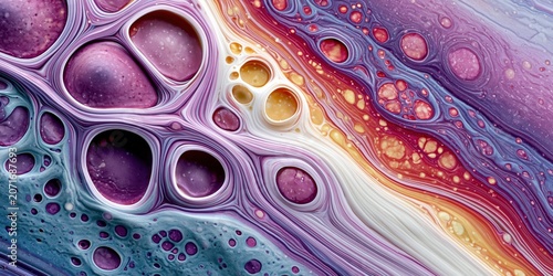 Colorful abstract flow painting creates an artistic impression