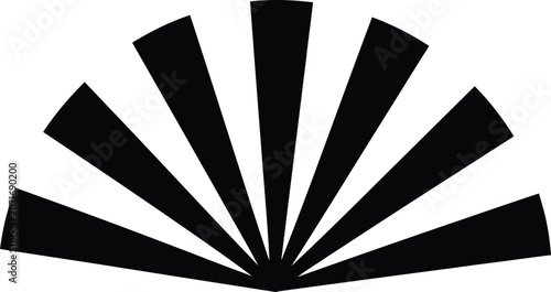 Silhouette vector sunburst rays fan shape graphic minimal artistic design