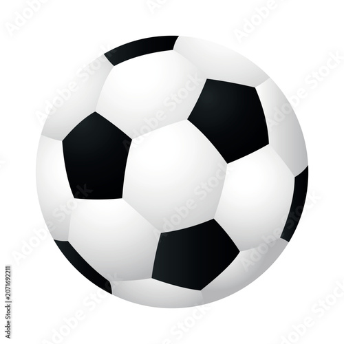 Classic soccer ball vector illustration isolated on white background for sports concepts.