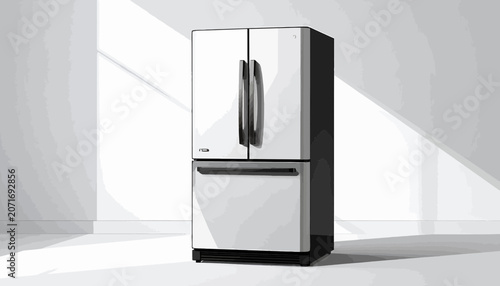 Cuadro en lienzo Modern Double Door Refrigerator Appliance.
