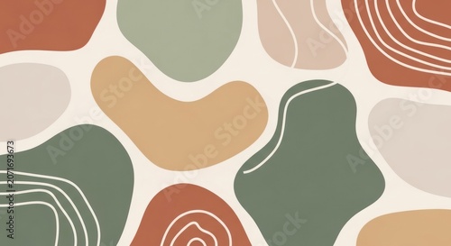 Abstract organic shapes modern background with pastel colors