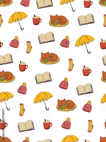 Seamless Pattern with Autumn Elements
