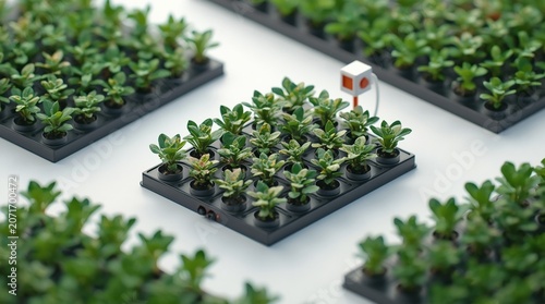 Isometric sustainable corporate office building design biophilic green architecture