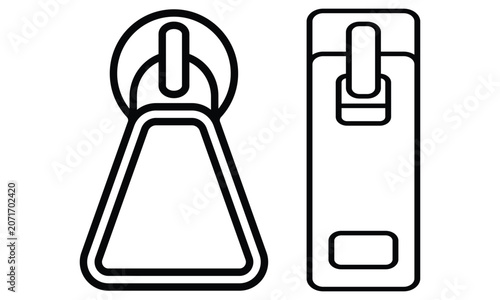 Zipper sliders icons set
