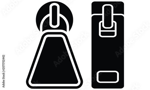 Zipper pull icons set