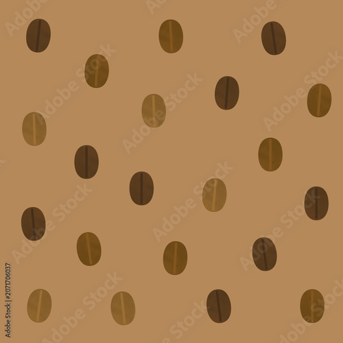 Bild auf Leinwand Coffee Bean Seamless Pattern Illustration