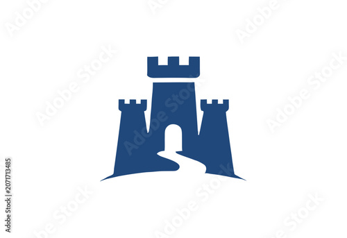 fortress logo design concept for branding and identity.