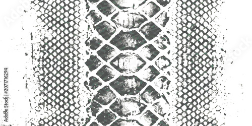 Bilde på lerret Detailed close up texture of snake skin with geometric scales pattern