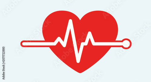 Quadro su tela Red Heartbeat Line Medical Symbol Icon.