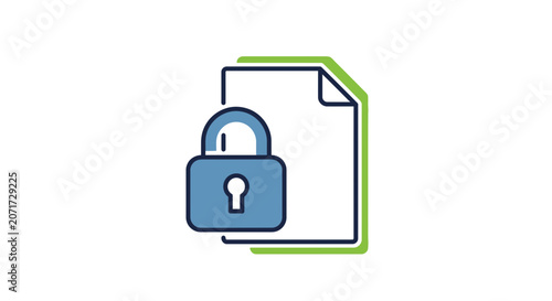Secure Document Protection: Digital Security And File Encryption Concept Illustration