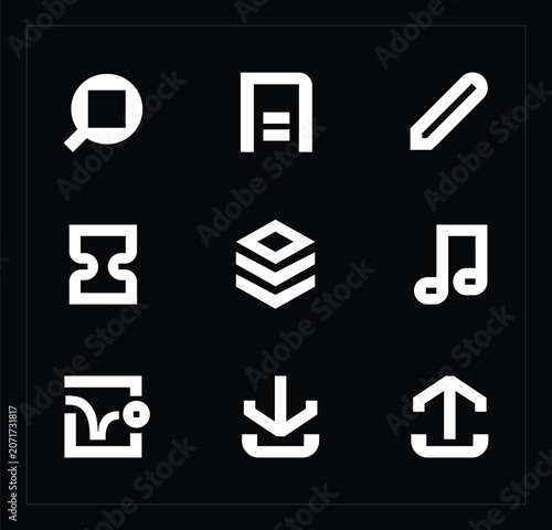Icon Set Edit Layer Down Up Arrow UI Symbols User Interface Design Elements Modern Graphics Navigation Controls Editing Tools Software Application Icons Clean Interface Components Web Design Assets