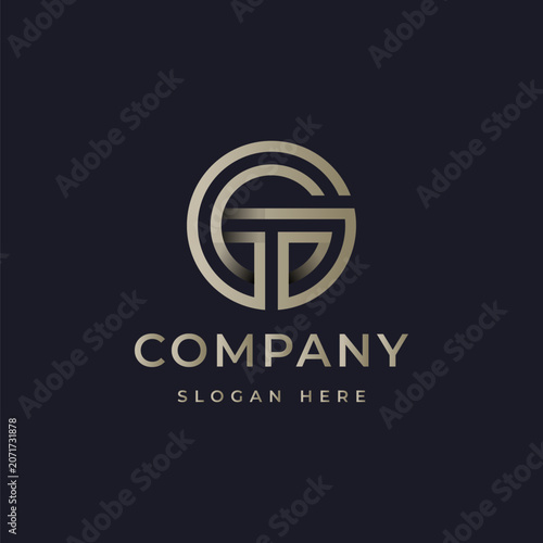 Letter GT or TG logo design vector