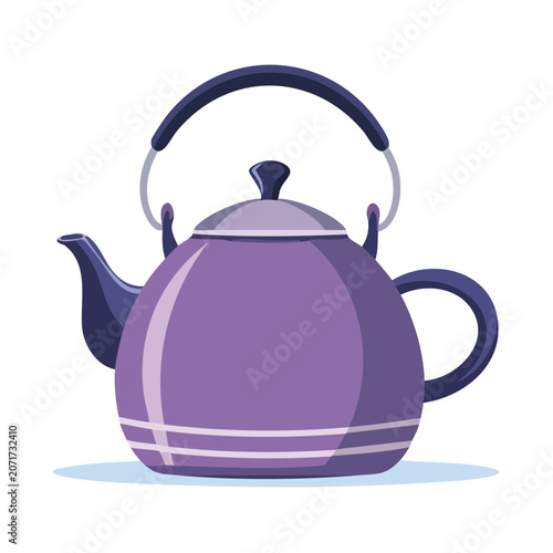 Purple and Blue Flat Illustration Teapot