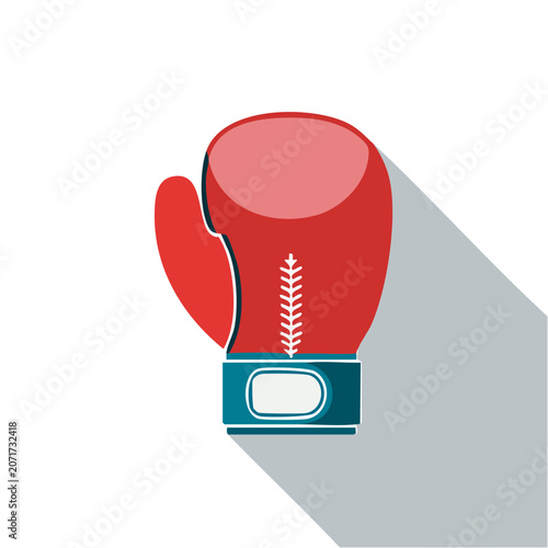 Red boxing glove flat vector icon