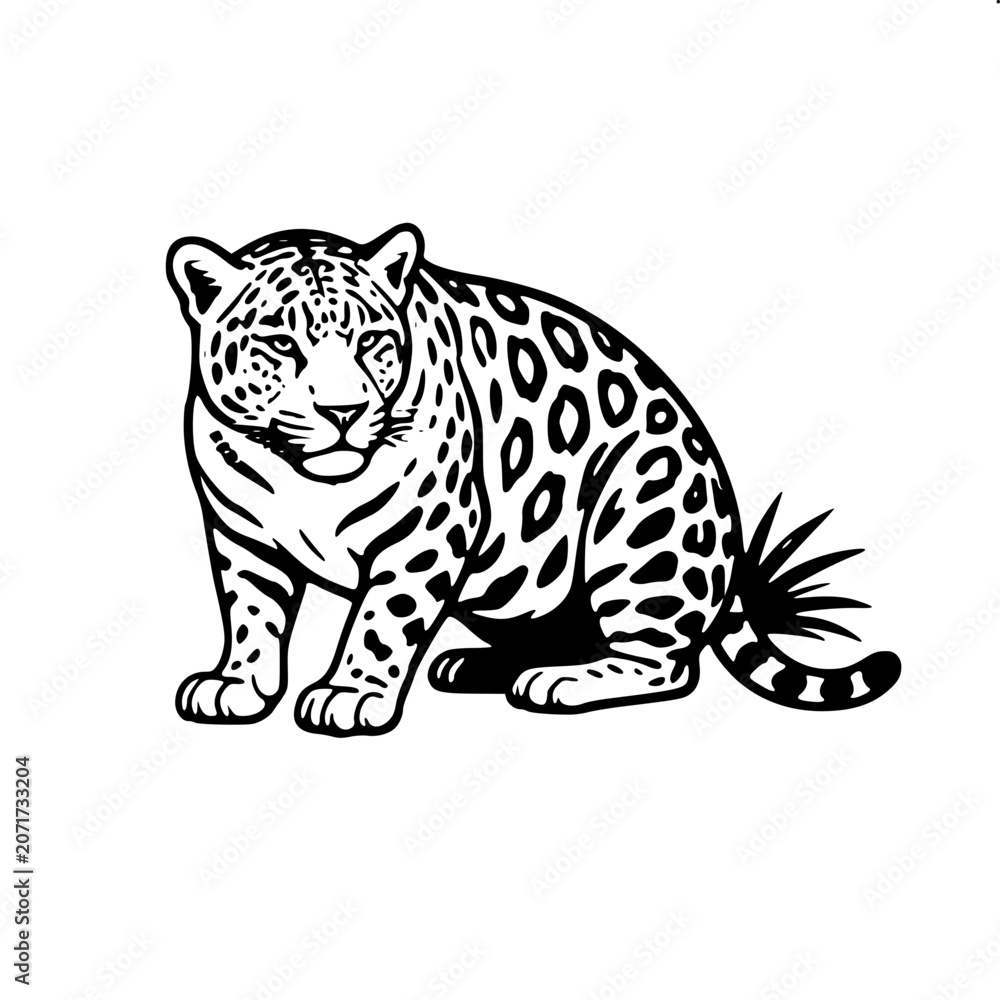 Fototapeta premium Jaguar Portrait - Minimalist Vector Illustration