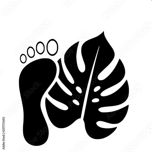 Human Jungle Footprint - Minimalist Vector Illustration