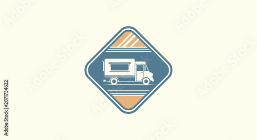 Retro Food Truck Logo Design In Modern Badge Style Suitable For Branding