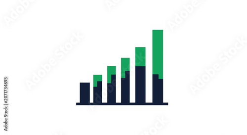 Rising Business Growth and Financial Success Represented By A Graphical Chart