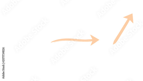 Photos Two orange arrows pointing up right.