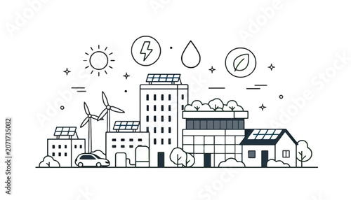 Sustainable eco friendly green city urban development