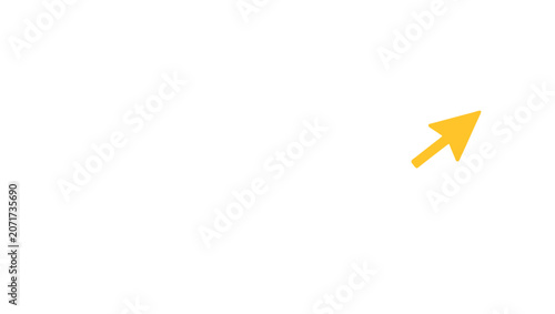 Vászonkép Yellow Arrow Pointer Icon Symbol.
