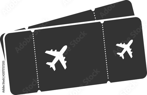 Airplane tickets illustration symbolizing travel, tourism, vacation planning, flight booking, airline journey, adventure, and transportation