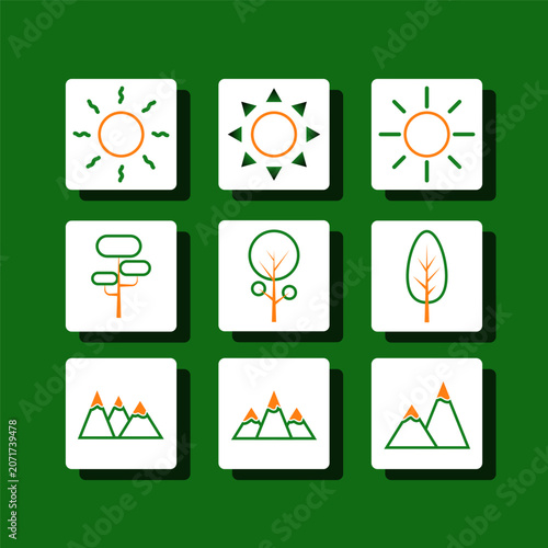 Nine white squares arrange a grid