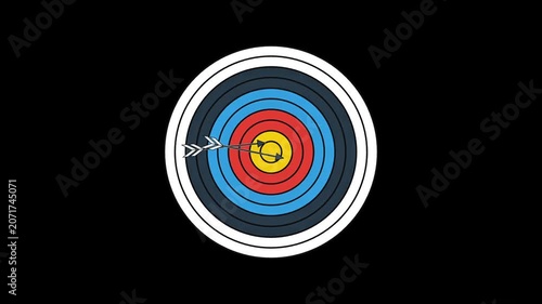 Archery Target Animation - Arrow Hitting Center