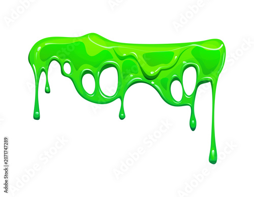 Fotografía Slime drips of green goo splash or cartoon jelly and sticky poison melt blobs for Halloween