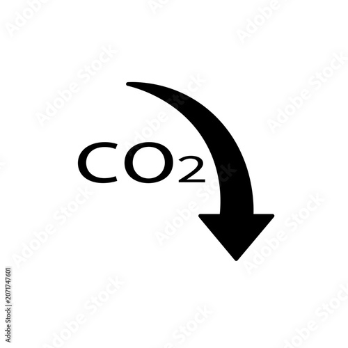 CO2削減を表す下降矢印アイコン