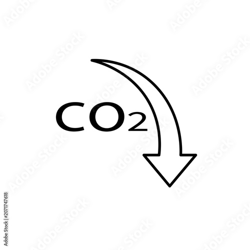 CO2削減を表す下降矢印アイコン
