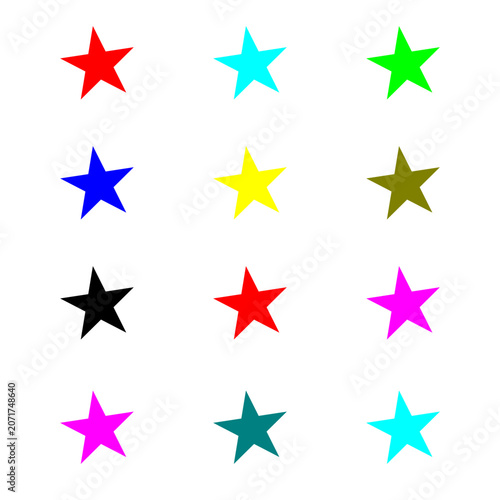 set of colorful stars