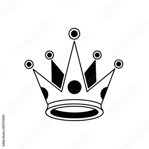 Fotografie Crown Icon Symbol Royalty Black.