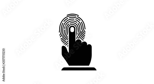 Hand with Fingerprint Identification Technology.