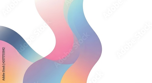 Vibrant multicolored wavy lines on white background for design