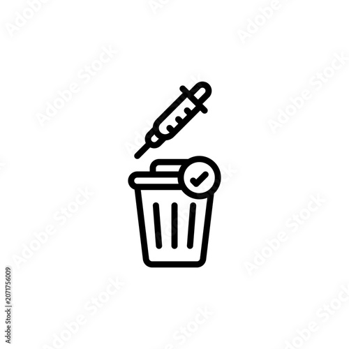 Hazardous waste storage outline icon and illustration
