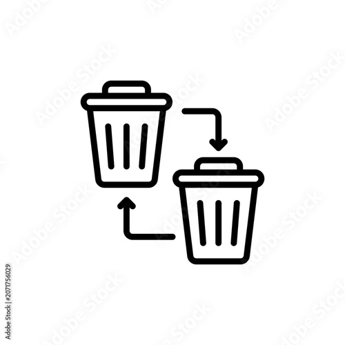 waste management outline icon and illustration