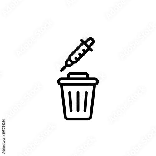 B3 waste management outline icon and illustration