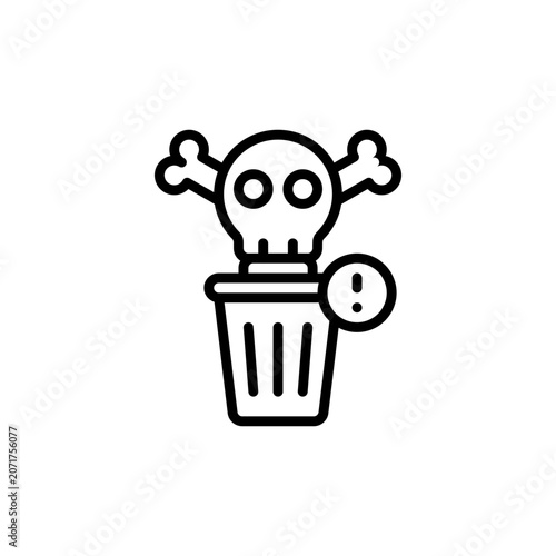 Waste Alert outline icon and illustration