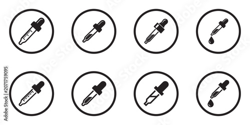 Dropper Pipette Icon for Medical, Chemical, Cosmetic and Laboratory Measurement Concept